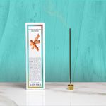 Back of Sandalwood Scented Incense Sticks box with Holder