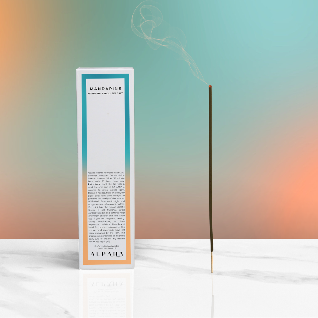 Back of Mandarine Scented Incense Sticks Box