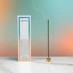 Back of Mandarine Scented Incense Sticks box with Holder